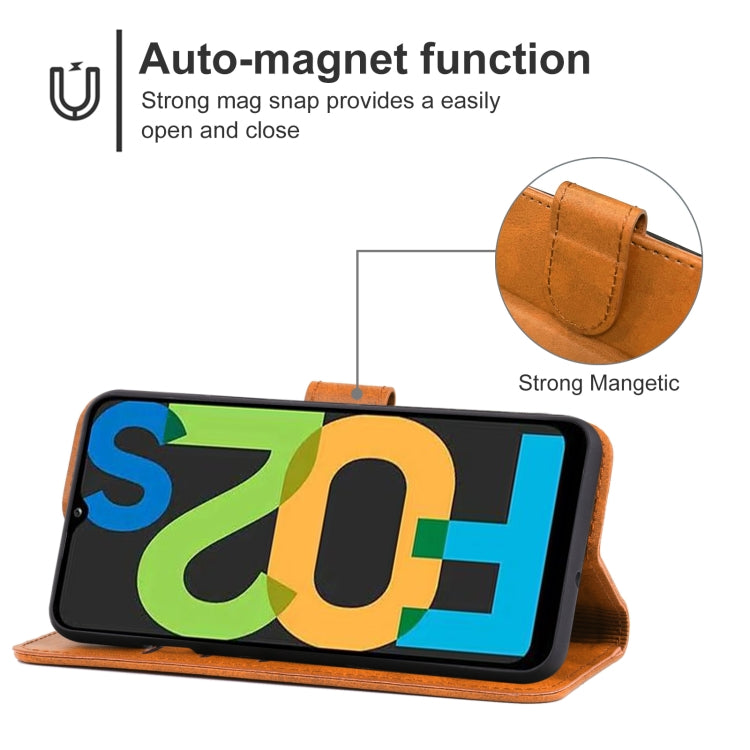 For Samsung Galaxy F02s US Version Leather Phone Case