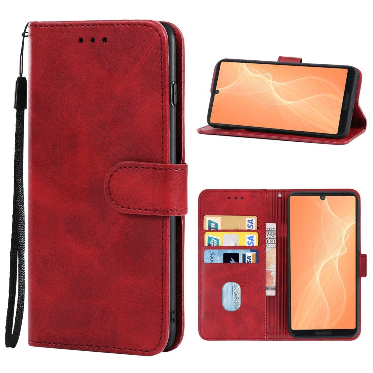 For Sharp Aquos Sense 4 Leather Phone Case