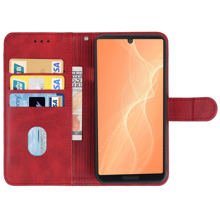 For Sharp Aquos Sense 4 Leather Phone Case