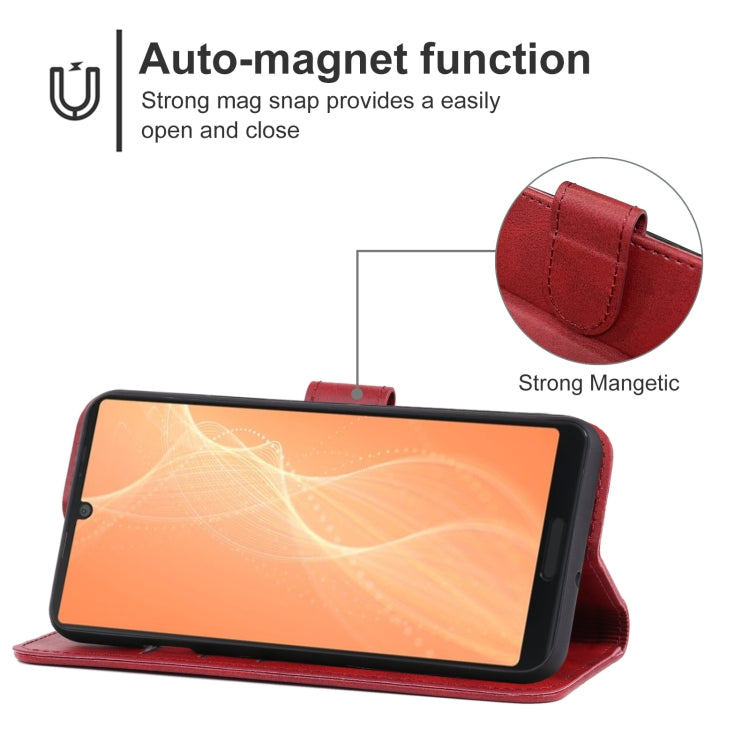 For Sharp Aquos Sense 4 Leather Phone Case