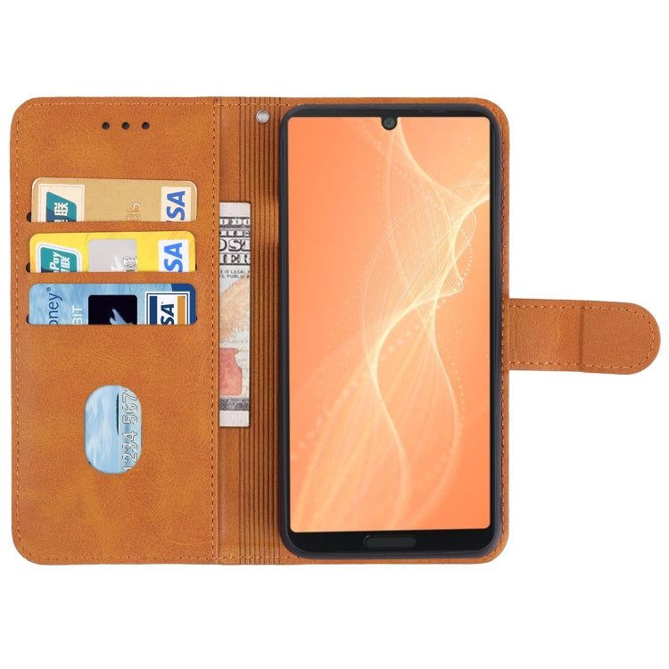 For Sharp Aquos Sense 4 Leather Phone Case