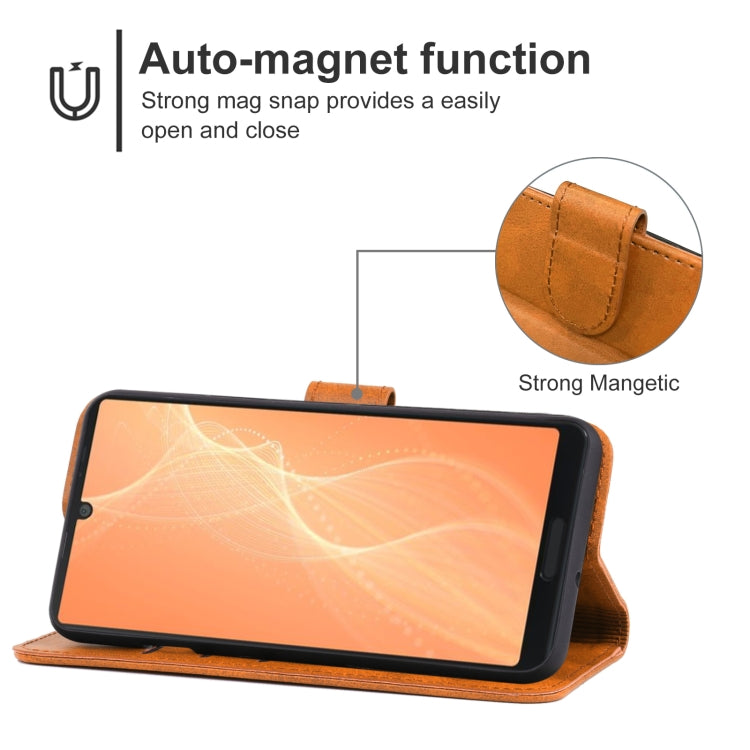 For Sharp Aquos Sense 4 Leather Phone Case