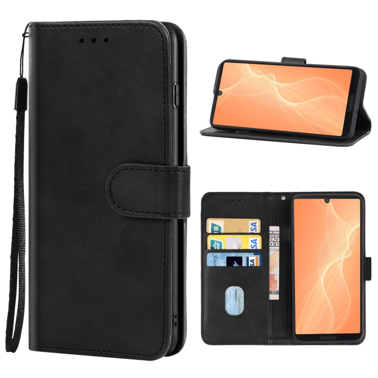For Sharp Aquos Sense 4 Leather Phone Case