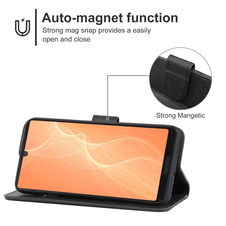 For Sharp Aquos Sense 4 Leather Phone Case