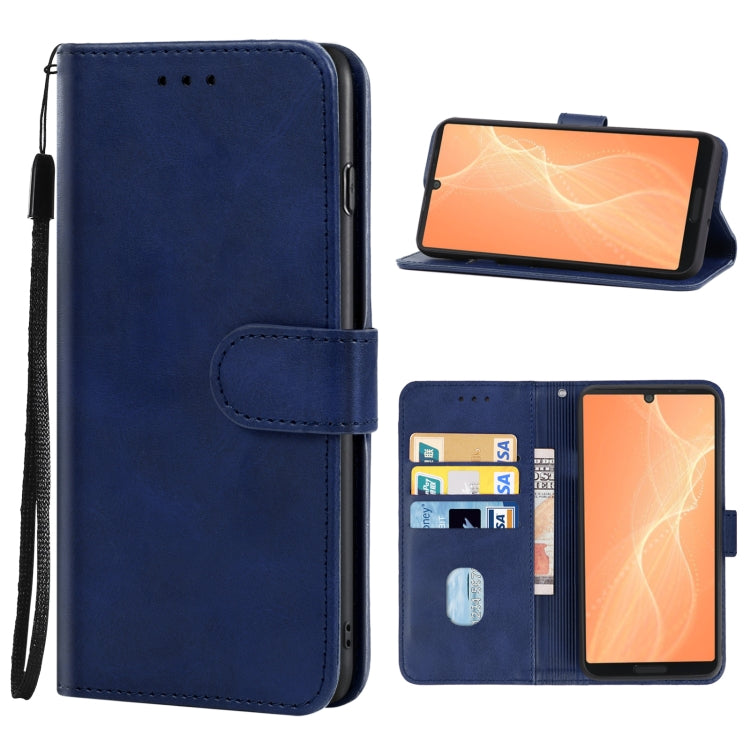 For Sharp Aquos Sense 4 Leather Phone Case