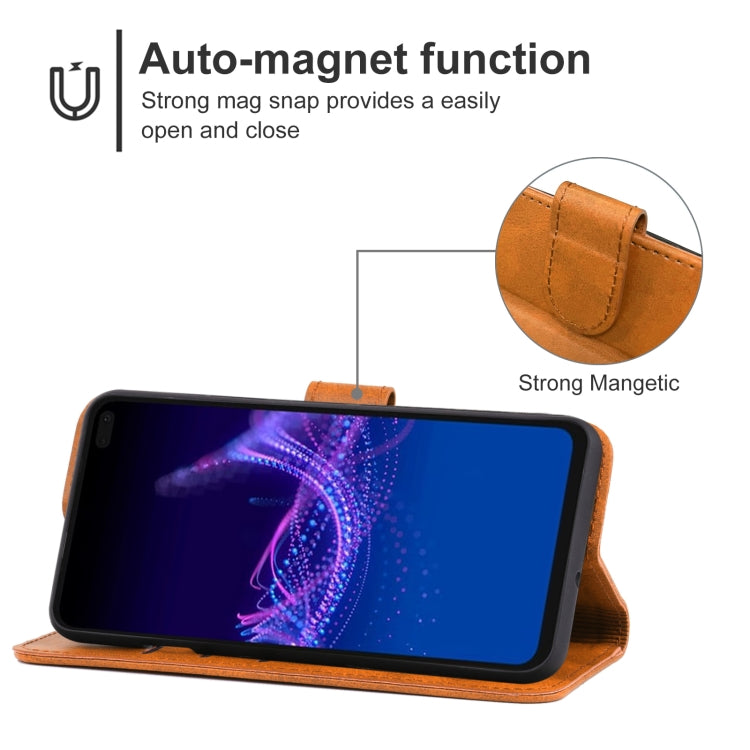 For Sharp Aquos Sense 4 Plus Leather Phone Case