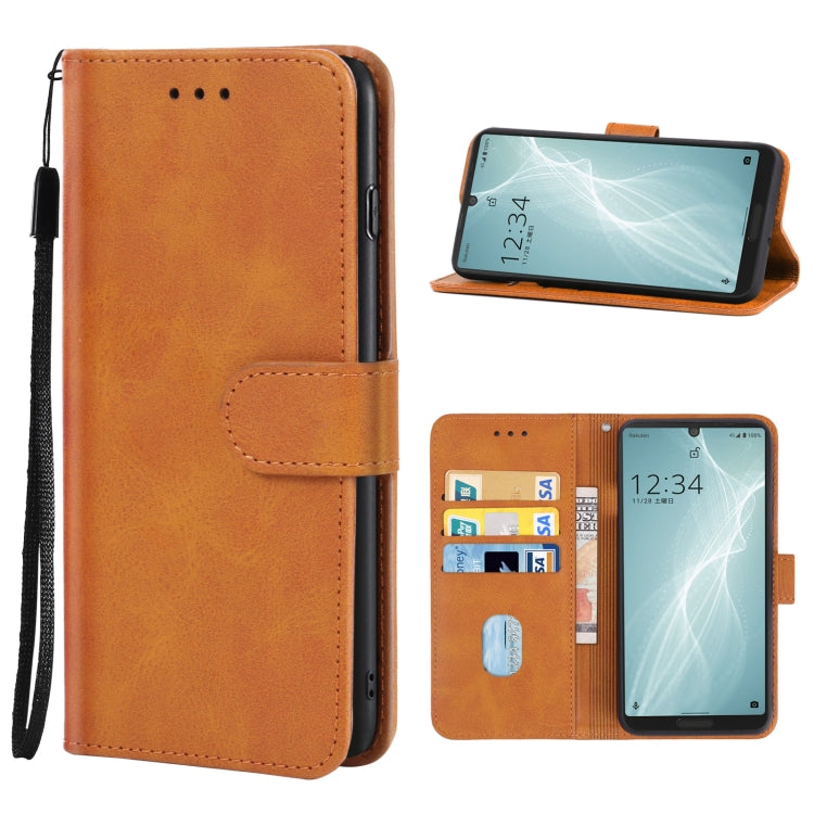 For Sharp Aquos Sense 4 Lite Leather Phone Case