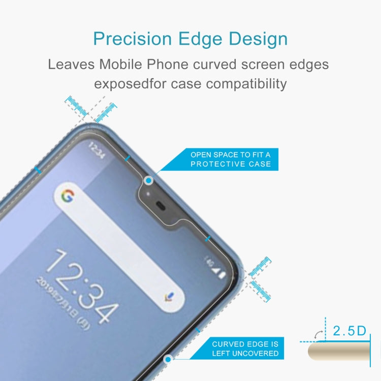50 PCS 0.26mm 9H 2.5D Tempered Glass Film For Fujitsu Arrows J