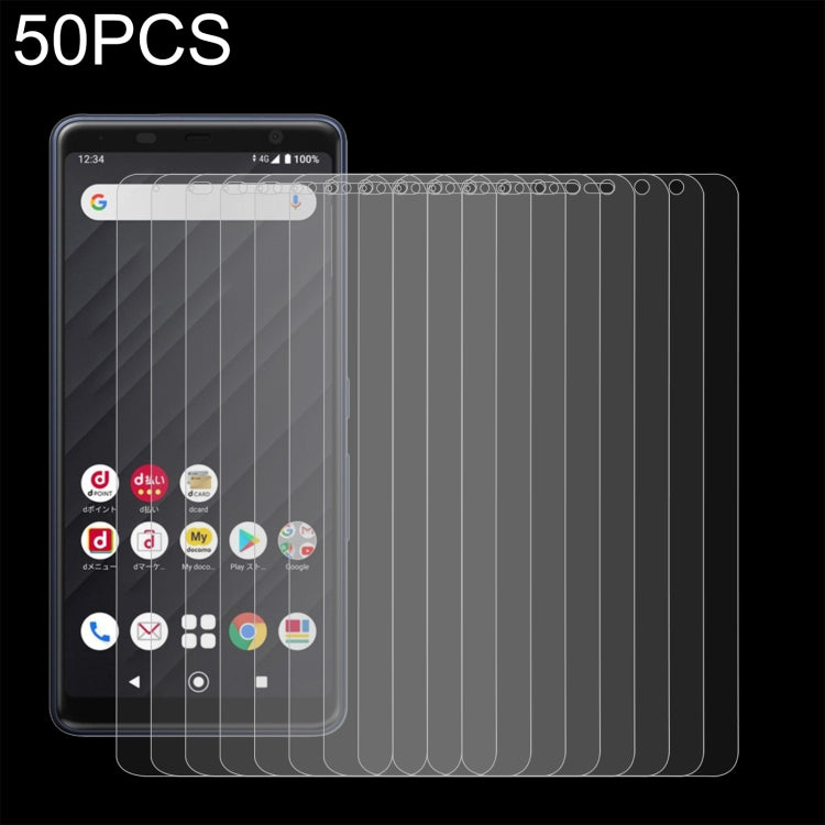 50 PCS 0.26mm 9H 2.5D Tempered Glass Film For Fujitsu F-41A