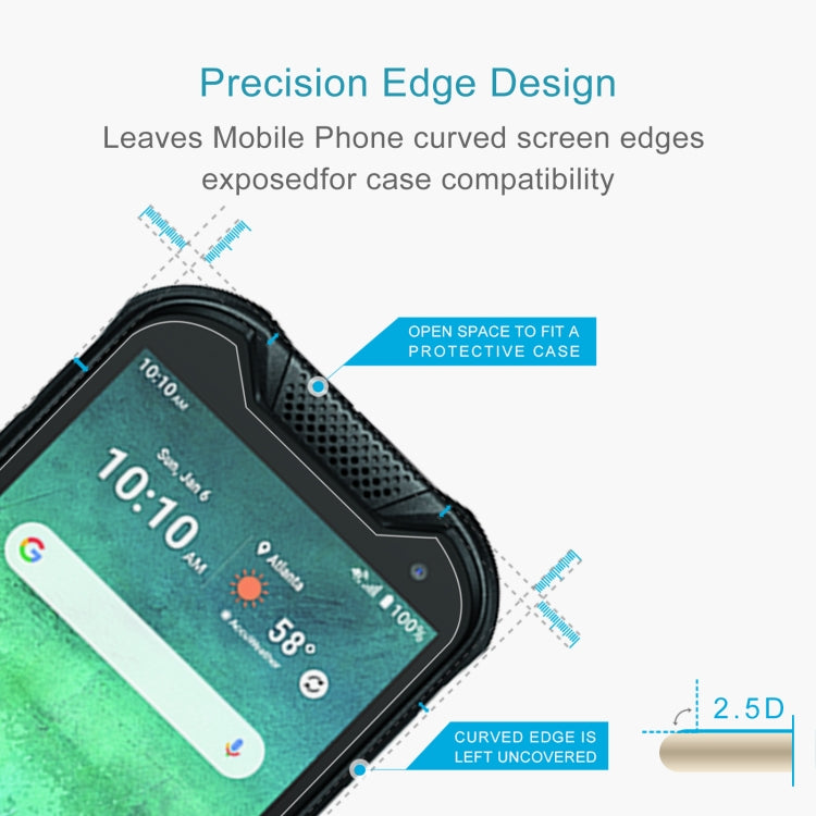 50 PCS 0.26mm 9H 2.5D Tempered Glass Film For Kyocera DuraForce PRO 2 AT&T