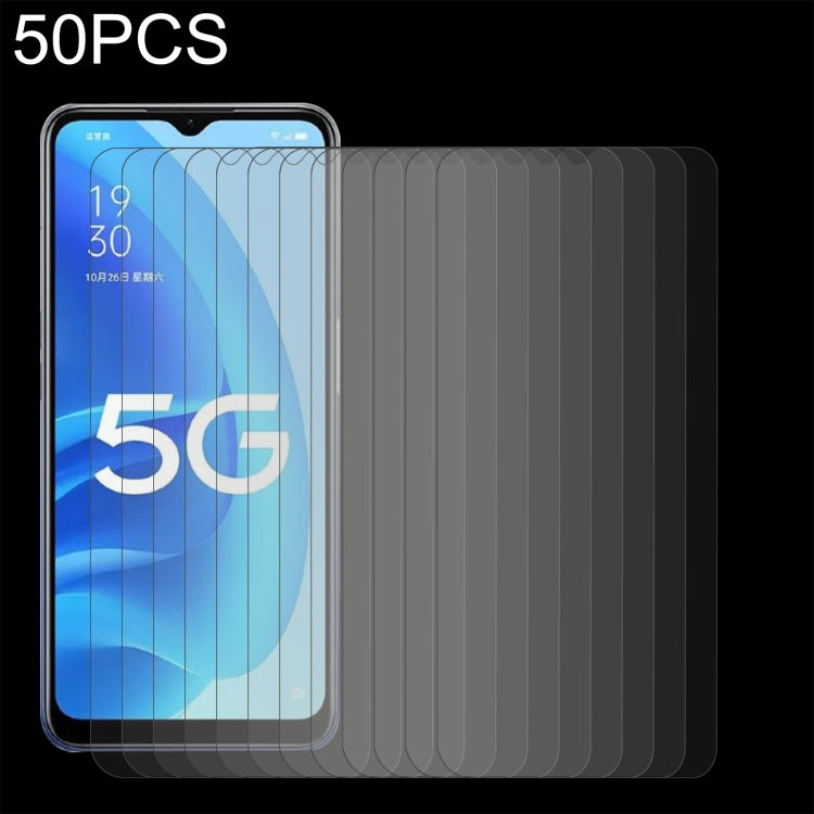 50 PCS 0.26mm 9H 2.5D Tempered Glass Film For OPPO A16K