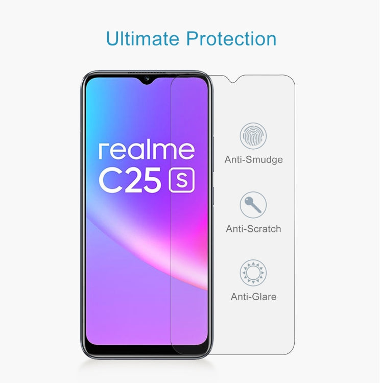 50 PCS 0.26mm 9H 2.5D Tempered Glass Film For OPPO Realme C25s