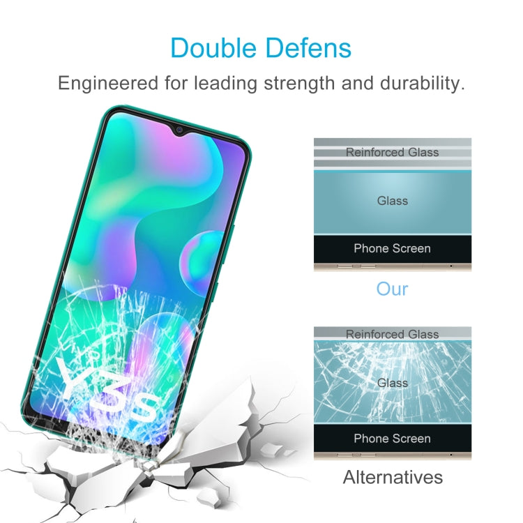 50 PCS 0.26mm 9H 2.5D Tempered Glass Film For vivo Y3s 2021