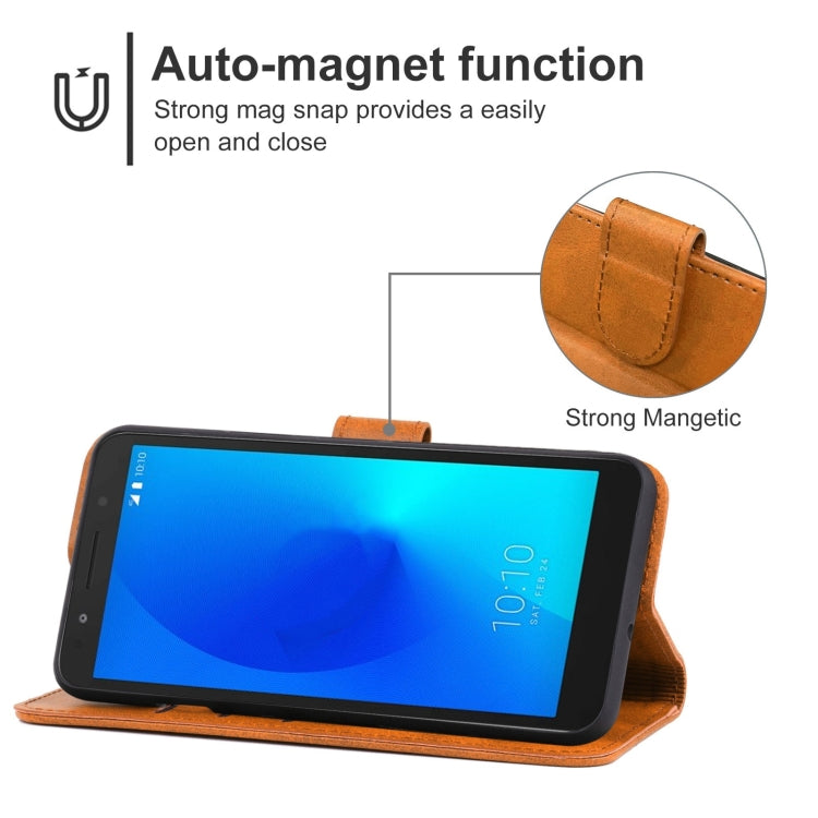 Leather Phone Case For Alcatel 1x