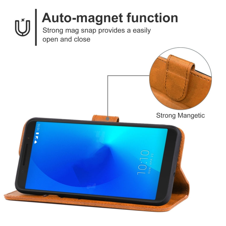 Leather Phone Case For Alcatel 3 2018