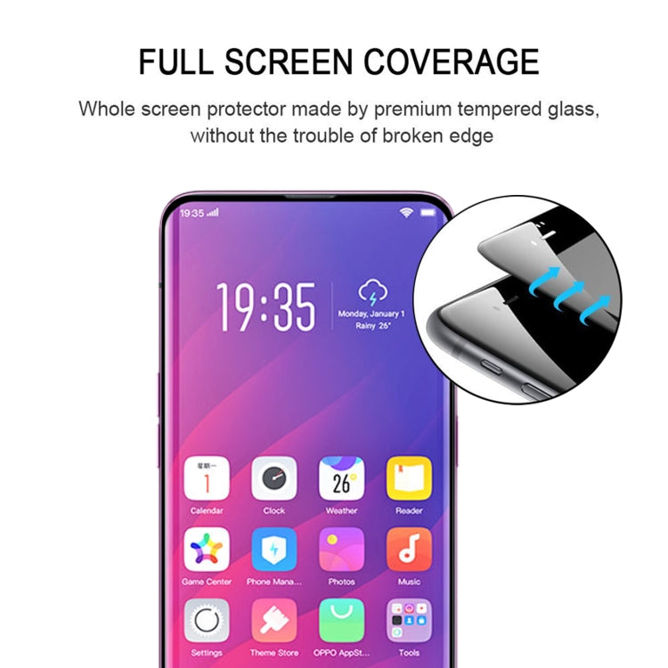 3D Curved Edge Full Screen Tempered Glass Film For OPPO Find X(Black)