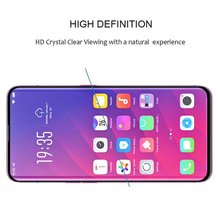 3D Curved Edge Full Screen Tempered Glass Film For OPPO Find X(Black)
