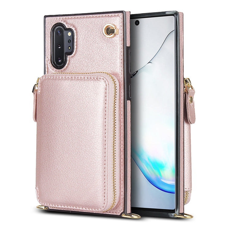 For Samsung Galaxy Note10+ Cross-body Zipper Big Wallet Bag Square Phone Case