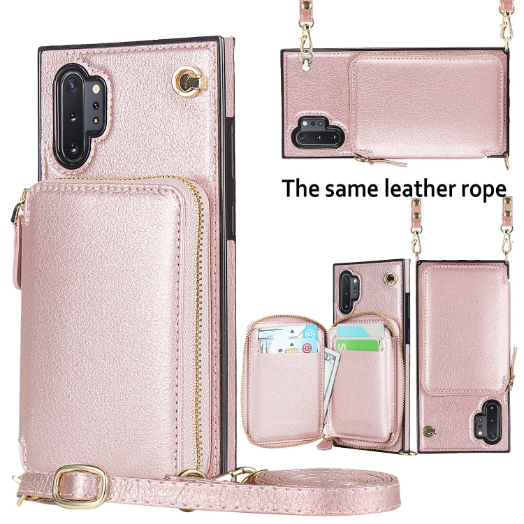 For Samsung Galaxy Note10+ Cross-body Zipper Big Wallet Bag Square Phone Case
