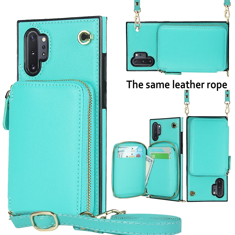 For Samsung Galaxy Note10+ Cross-body Zipper Big Wallet Bag Square Phone Case