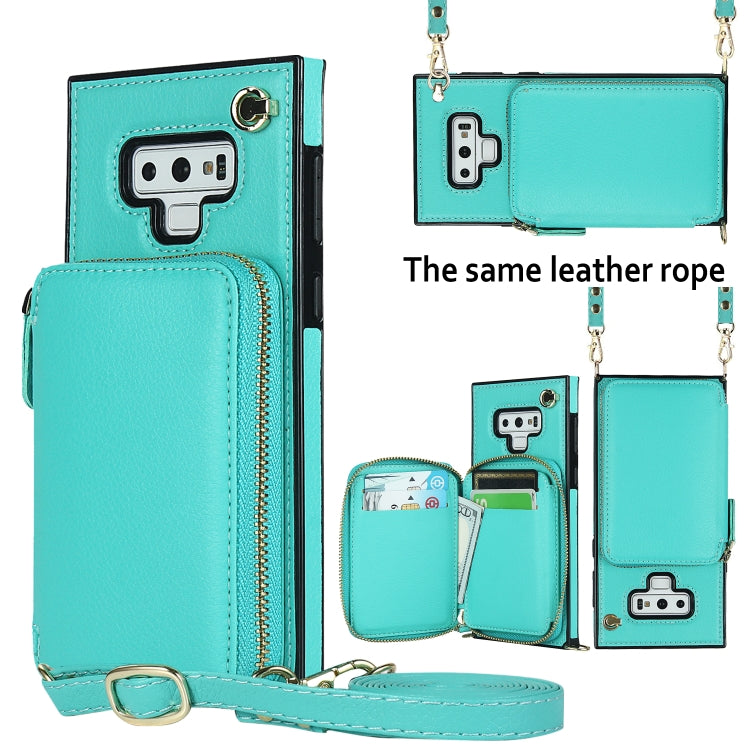 For Samsung Galaxy Note9 Cross-body Zipper Big Wallet Bag Square Phone Case
