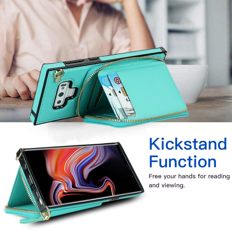 For Samsung Galaxy Note9 Cross-body Zipper Big Wallet Bag Square Phone Case