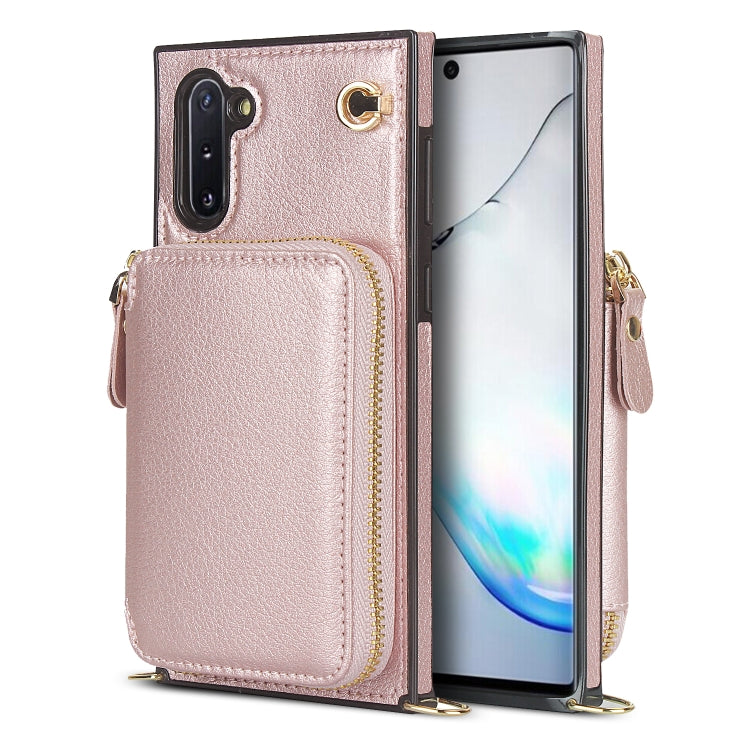 For Samsung Galaxy Note10 Cross-body Zipper Big Wallet Bag Square Phone Case