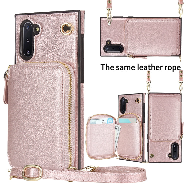 For Samsung Galaxy Note10 Cross-body Zipper Big Wallet Bag Square Phone Case