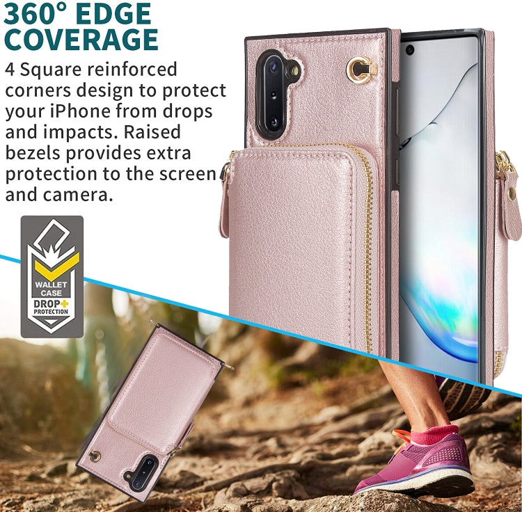 For Samsung Galaxy Note10 Cross-body Zipper Big Wallet Bag Square Phone Case