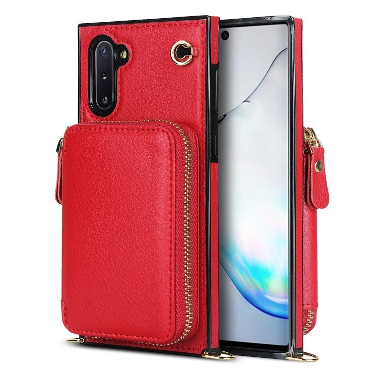 For Samsung Galaxy Note10 Cross-body Zipper Big Wallet Bag Square Phone Case