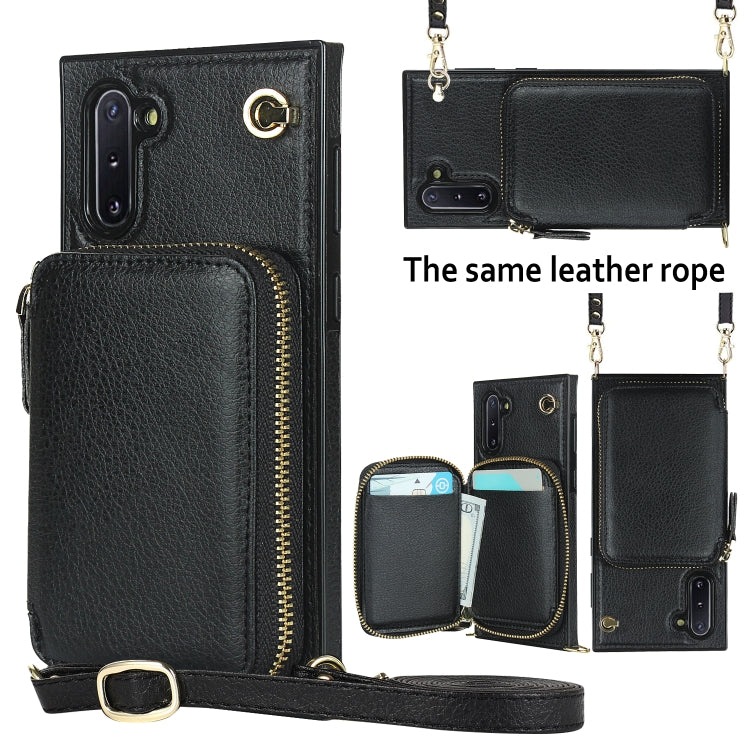 For Samsung Galaxy Note10 Cross-body Zipper Big Wallet Bag Square Phone Case