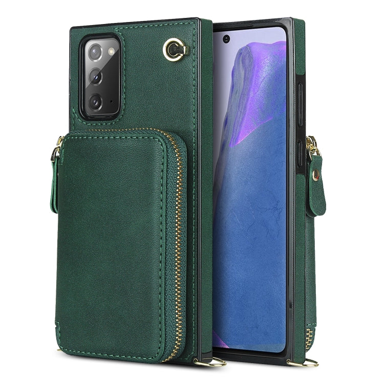 For Samsung Galaxy Note20 Cross-body Zipper Big Wallet Bag Square Phone Case