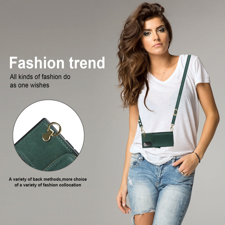 For Samsung Galaxy Note20 Cross-body Zipper Big Wallet Bag Square Phone Case