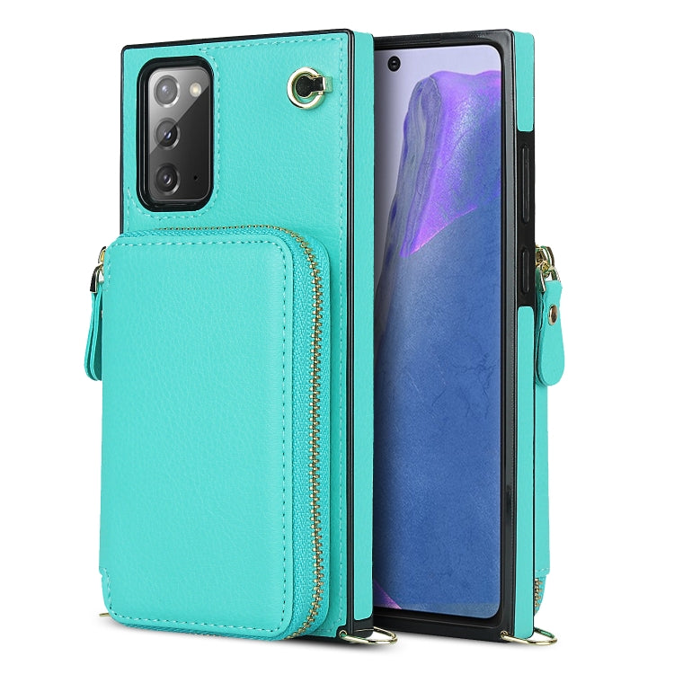 For Samsung Galaxy Note20 Cross-body Zipper Big Wallet Bag Square Phone Case