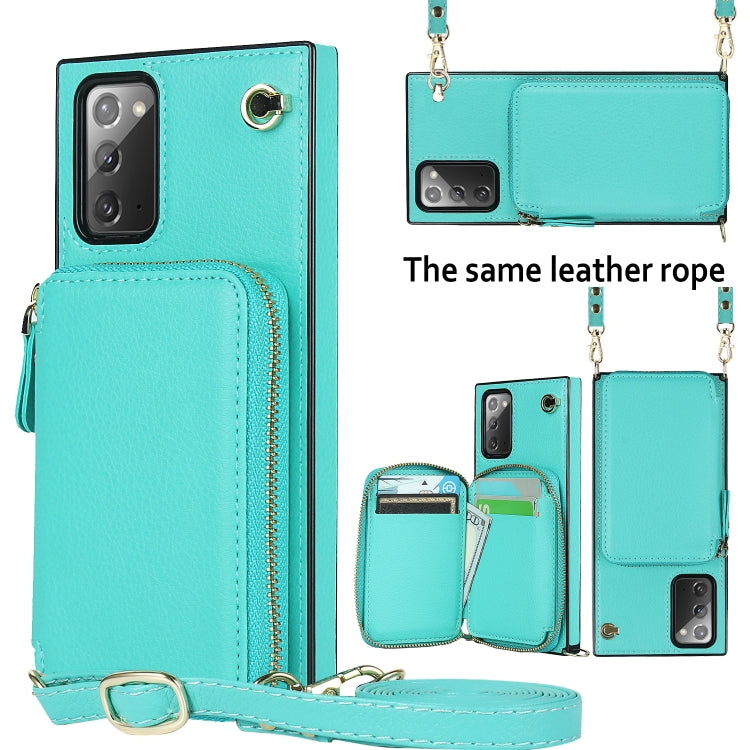 For Samsung Galaxy Note20 Cross-body Zipper Big Wallet Bag Square Phone Case