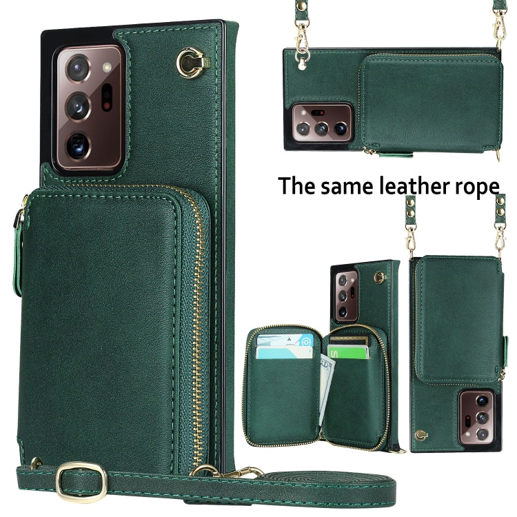 For Samsung Galaxy Note20 Ultra Cross-body Zipper Big Wallet Bag Square Phone Case