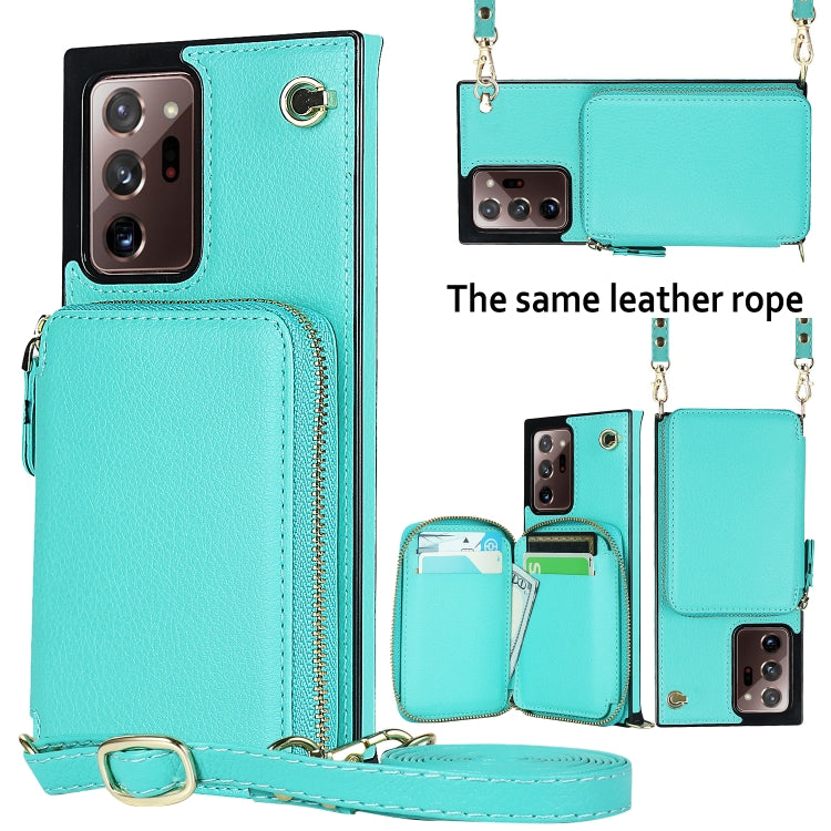 For Samsung Galaxy Note20 Ultra Cross-body Zipper Big Wallet Bag Square Phone Case