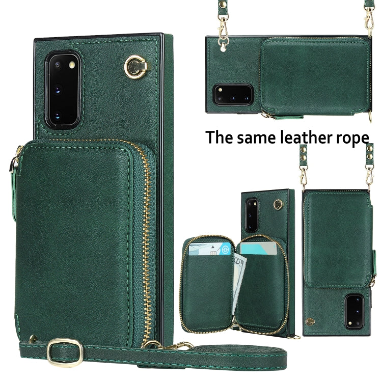 For Samsung Galaxy S20 Cross-body Zipper Big Wallet Bag Square Phone Case