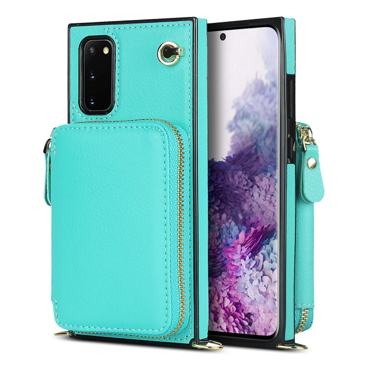 For Samsung Galaxy S20 Cross-body Zipper Big Wallet Bag Square Phone Case