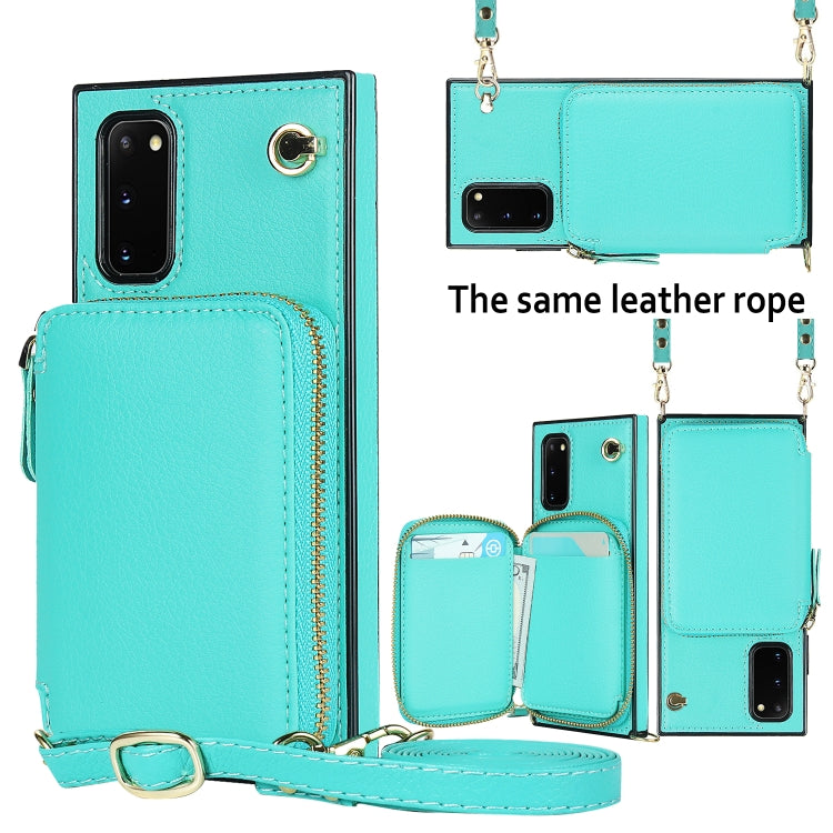 For Samsung Galaxy S20 Cross-body Zipper Big Wallet Bag Square Phone Case