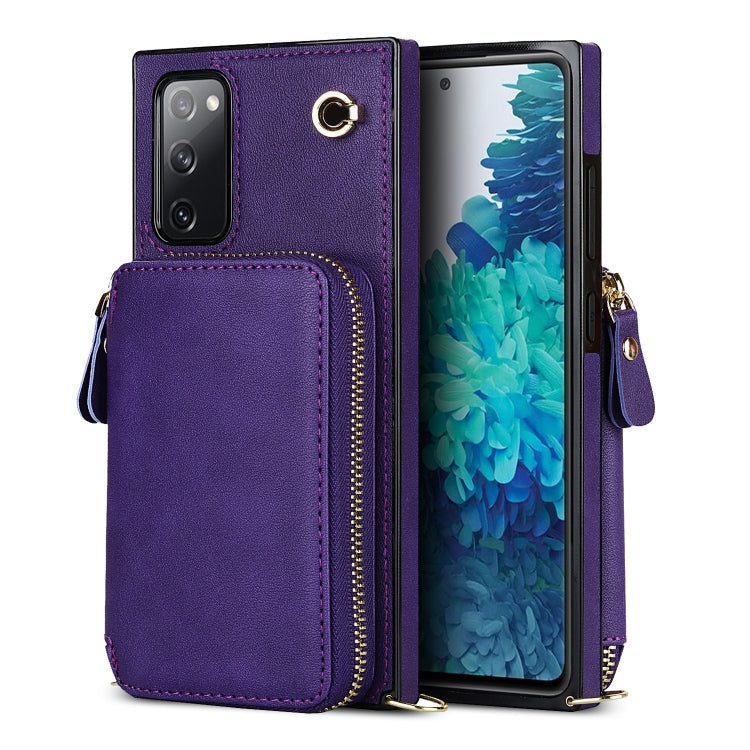 For Samsung Galaxy S20 FE Cross-body Zipper Big Wallet Bag Square Phone Case