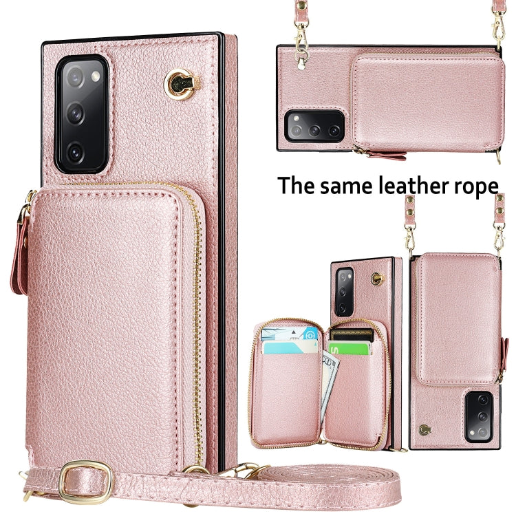 For Samsung Galaxy S20 FE Cross-body Zipper Big Wallet Bag Square Phone Case