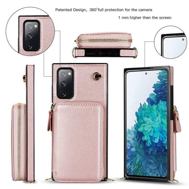 For Samsung Galaxy S20 FE Cross-body Zipper Big Wallet Bag Square Phone Case