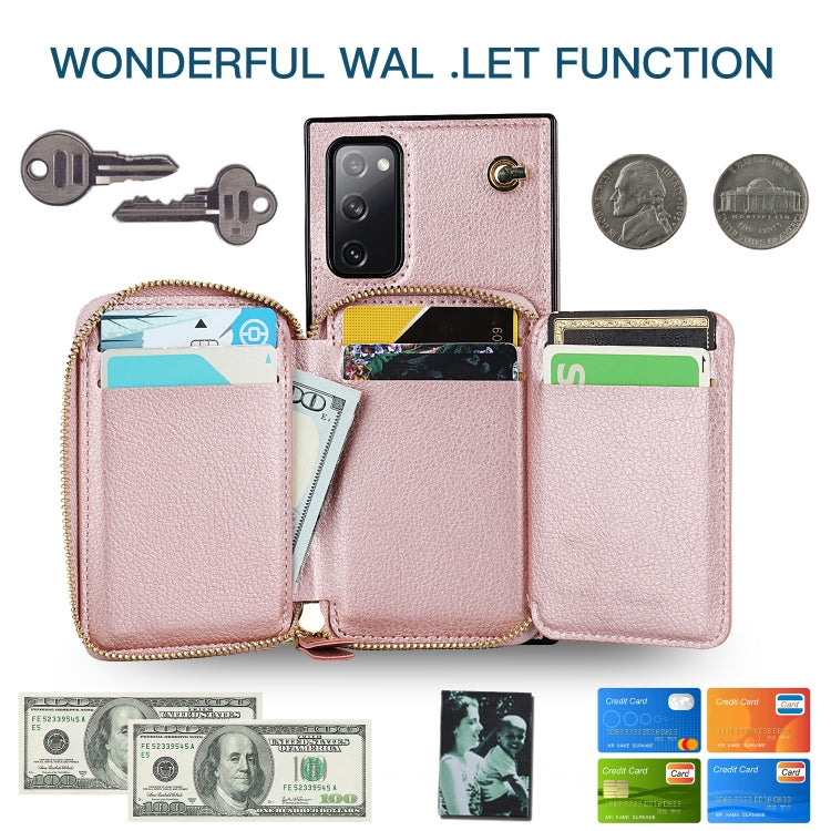 For Samsung Galaxy S20 FE Cross-body Zipper Big Wallet Bag Square Phone Case