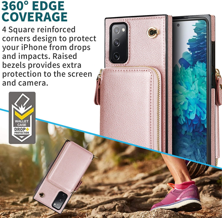 For Samsung Galaxy S20 FE Cross-body Zipper Big Wallet Bag Square Phone Case