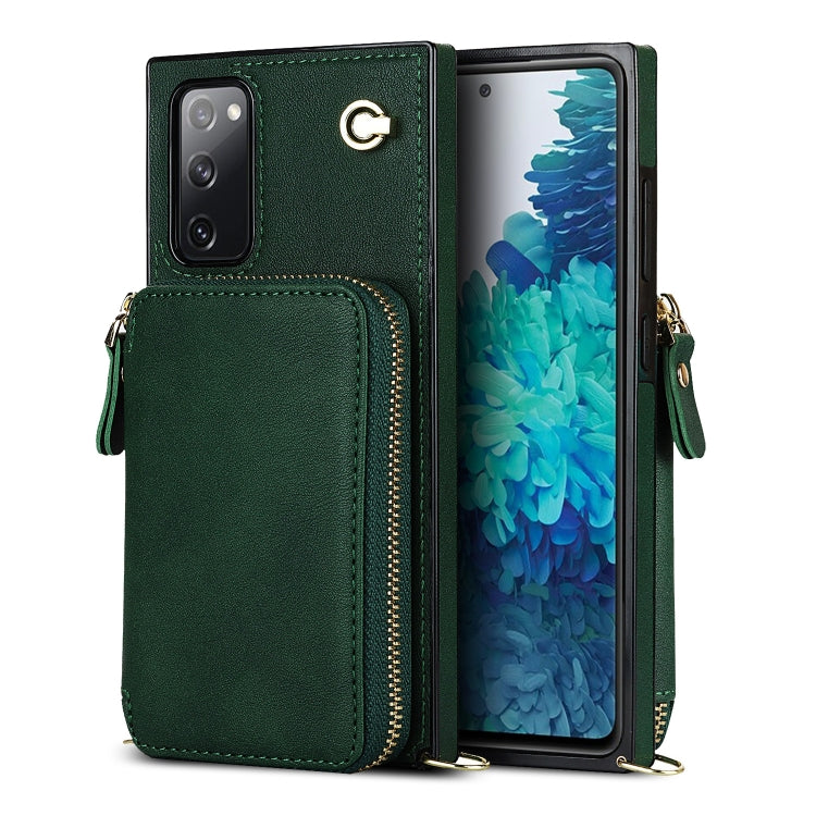 For Samsung Galaxy S20 FE Cross-body Zipper Big Wallet Bag Square Phone Case