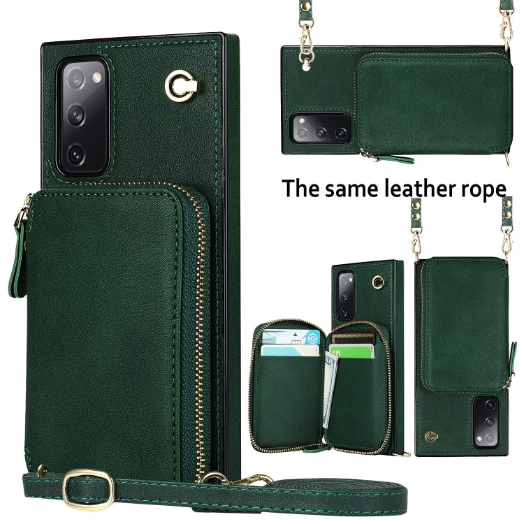 For Samsung Galaxy S20 FE Cross-body Zipper Big Wallet Bag Square Phone Case