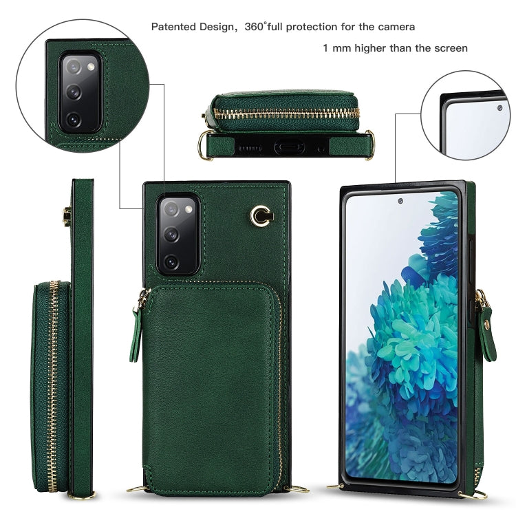For Samsung Galaxy S20 FE Cross-body Zipper Big Wallet Bag Square Phone Case