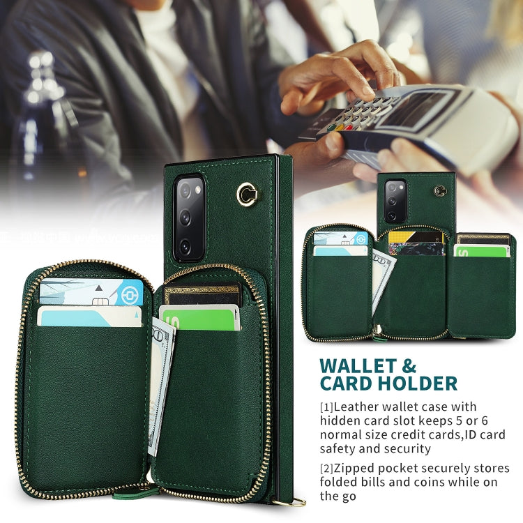 For Samsung Galaxy S20 FE Cross-body Zipper Big Wallet Bag Square Phone Case