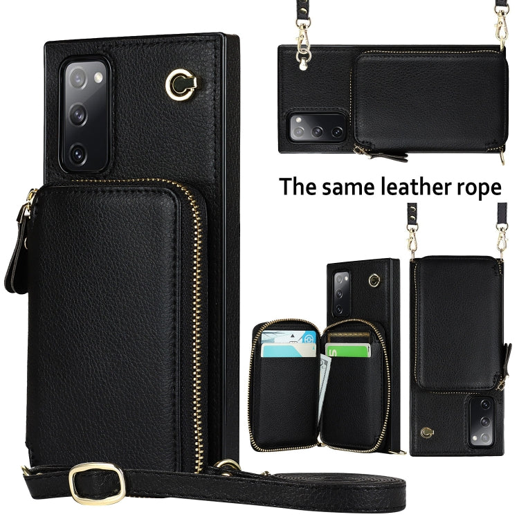 For Samsung Galaxy S20 FE Cross-body Zipper Big Wallet Bag Square Phone Case